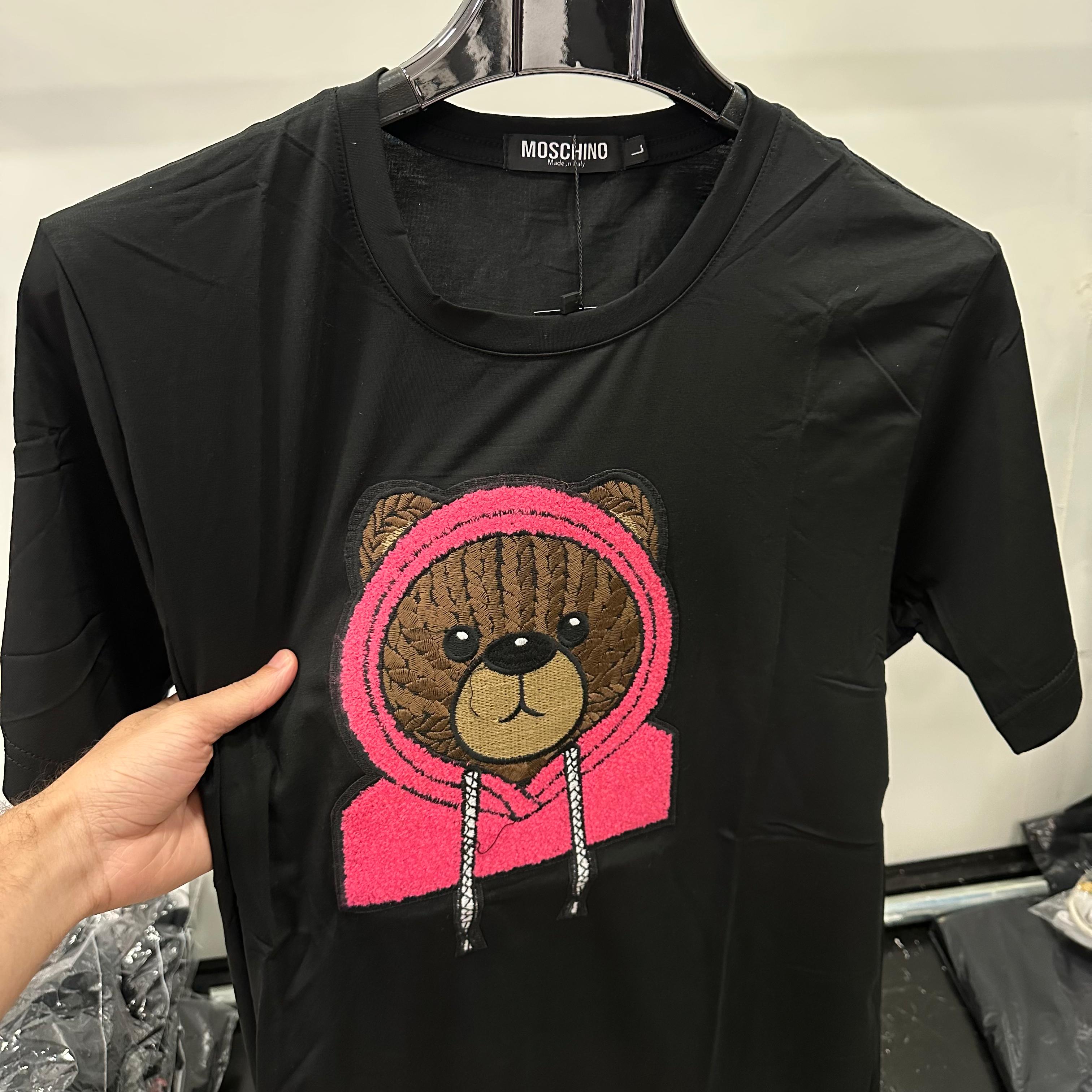 Camiseta MALHA CHINESA MOSCHINO Urso de Capuz Pink 250 365